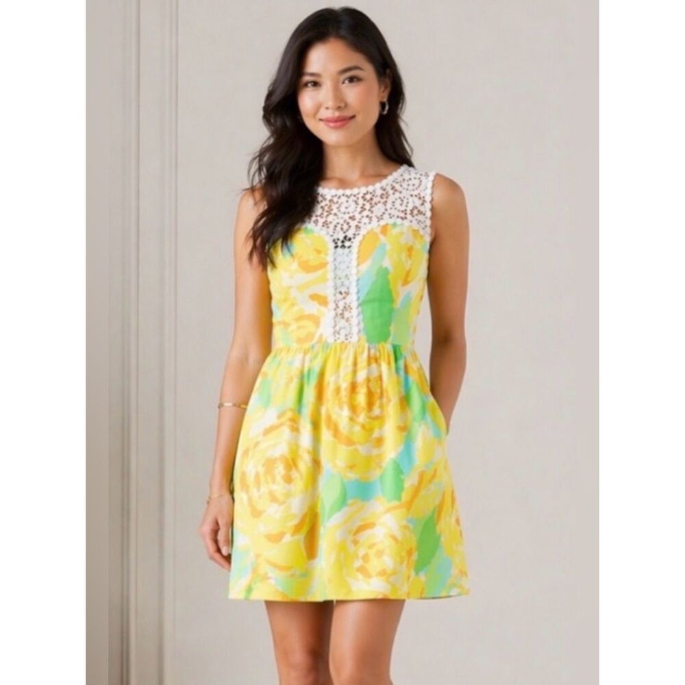 Lilly Pulitzer Reagan Dress Sunglow Yellow First Impressions HTF
